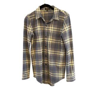 Quince Women's Blue Plaid Button-Up Long Sleeve Shirt Size XS Outdoors Casual